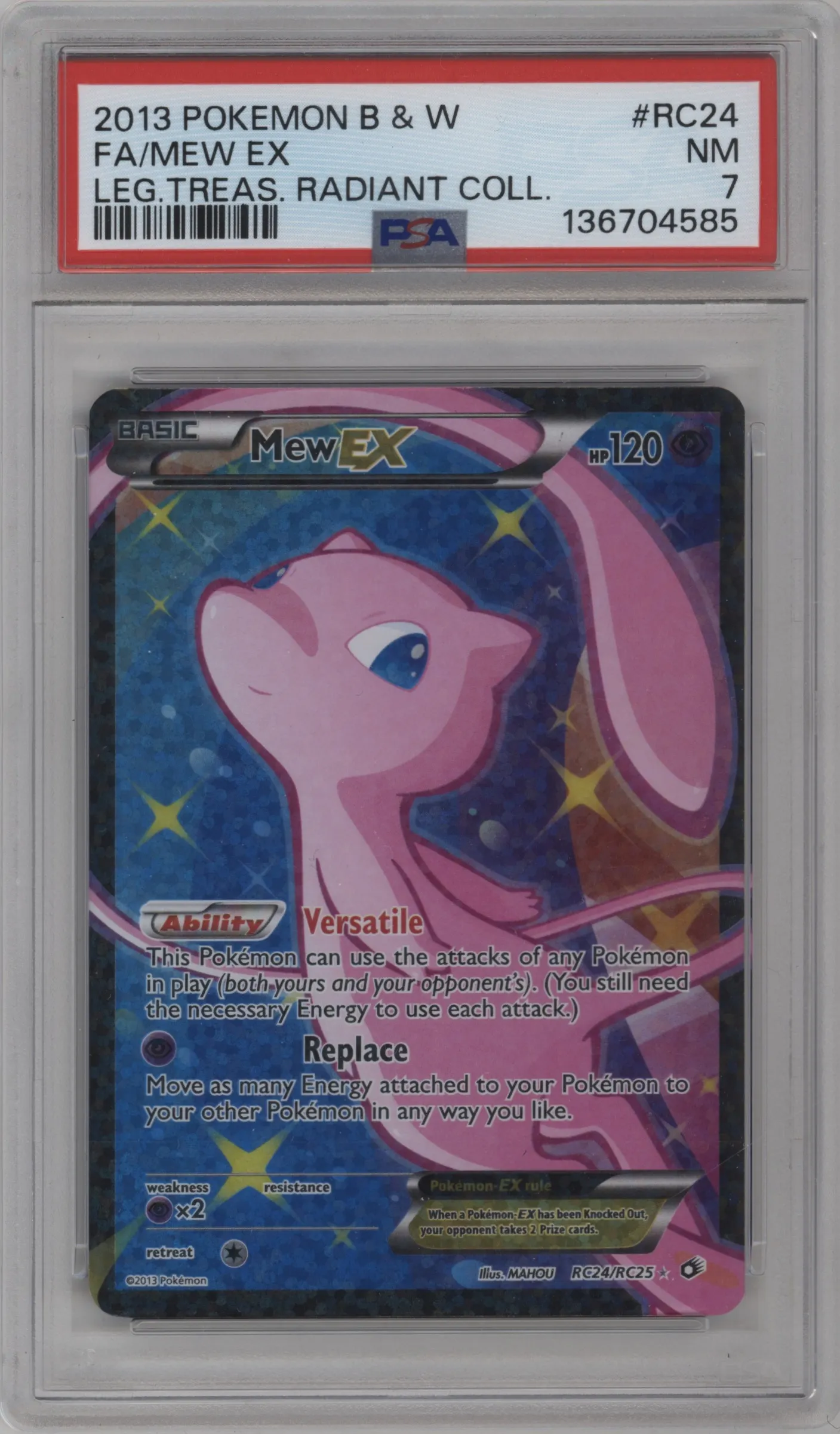 2013 Pokemon B&W Radiant Collection Mew EX #RC24 PSA 7