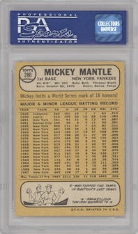 Mickey Mantle  from the 1968 Topps set graded by PSA and given an overall grade of 7.