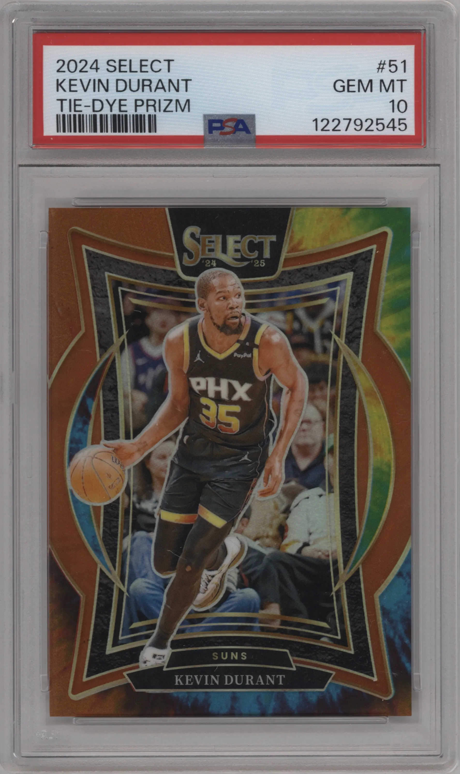 2024 Panini Select Kevin Durant Tie-Dye Prizm #51 PSA 10