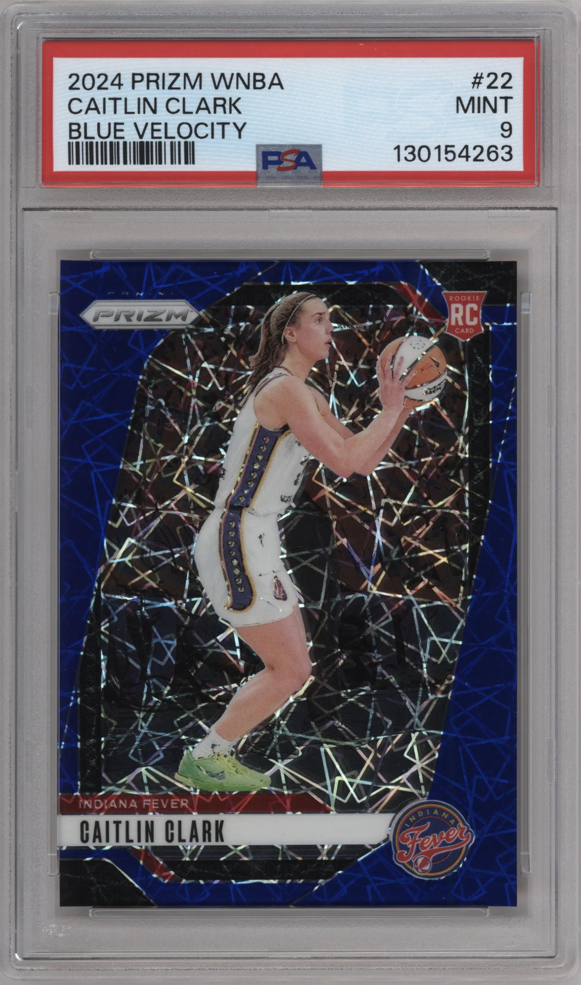 2024 Panini Prizm WNBA Caitlin Clark Blue Velocity PSA 9