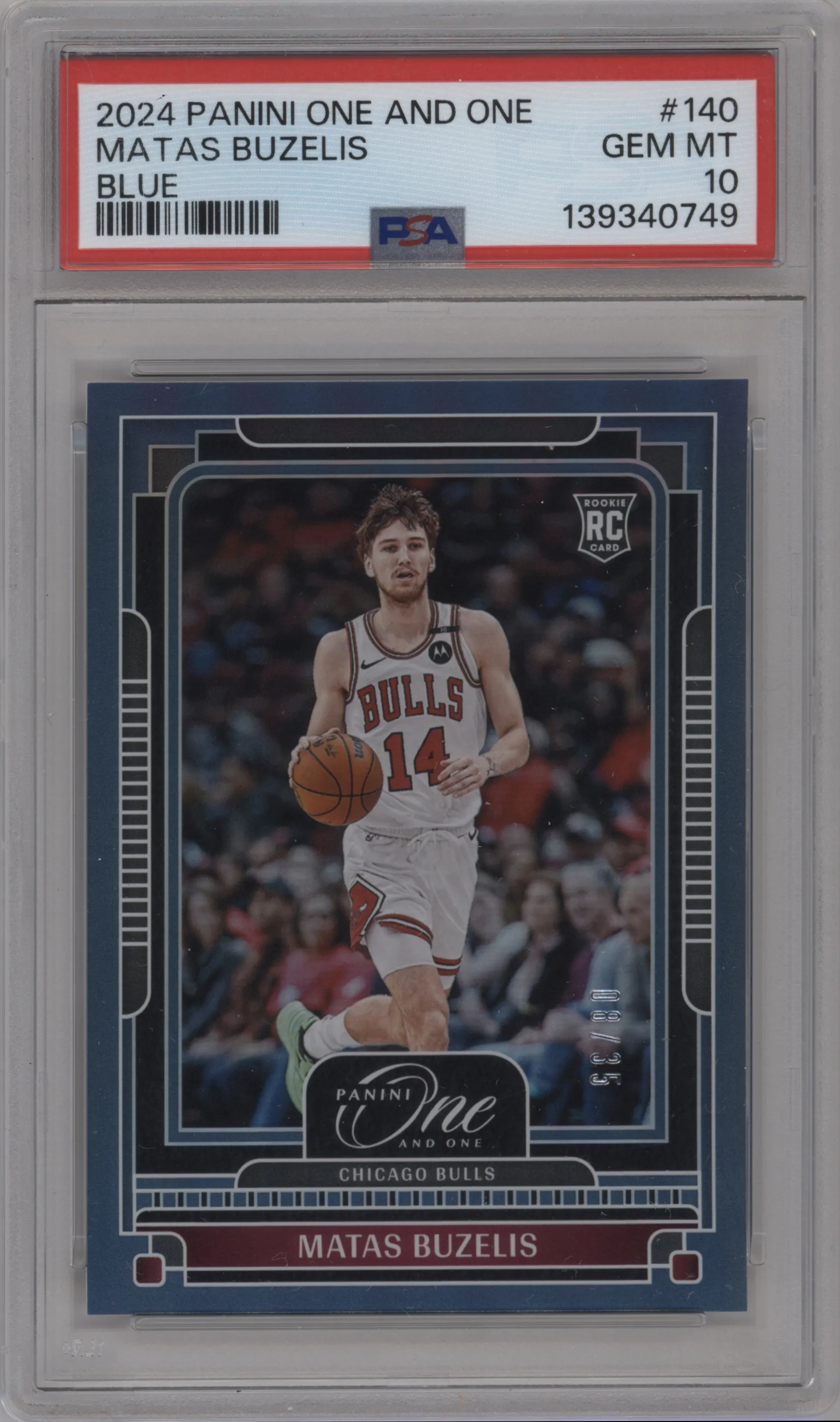2024 Panini One and One Matas Buzelis Blue #140 PSA 10