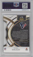 C.J. Stroud from the 2023 Panini Select set featuring a Die-Cut Black/Red parallel graded by PSA and given an overall grade of 10.