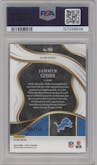 Jahmyr Gibbs from the 2023 Panini Select set featuring a Tri-Color parallel graded by PSA and given an overall grade of 10.