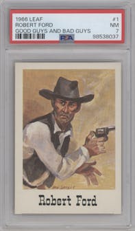 Robert Ford from the 1966 Leaf Good Guys and Bad Guys set graded by PSA and given an overall grade of 7.