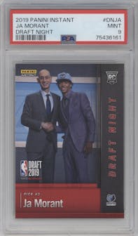 Ja Morant  from the 2019-20 Panini Instant NBA Draft Night set graded by PSA and given an overall grade of 9.