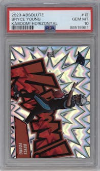 Bryce Young from the 2023 Panini Absolute set graded by PSA and given an overall grade of 10.