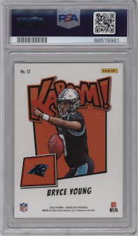 Bryce Young from the 2023 Panini Absolute set graded by PSA and given an overall grade of 10.