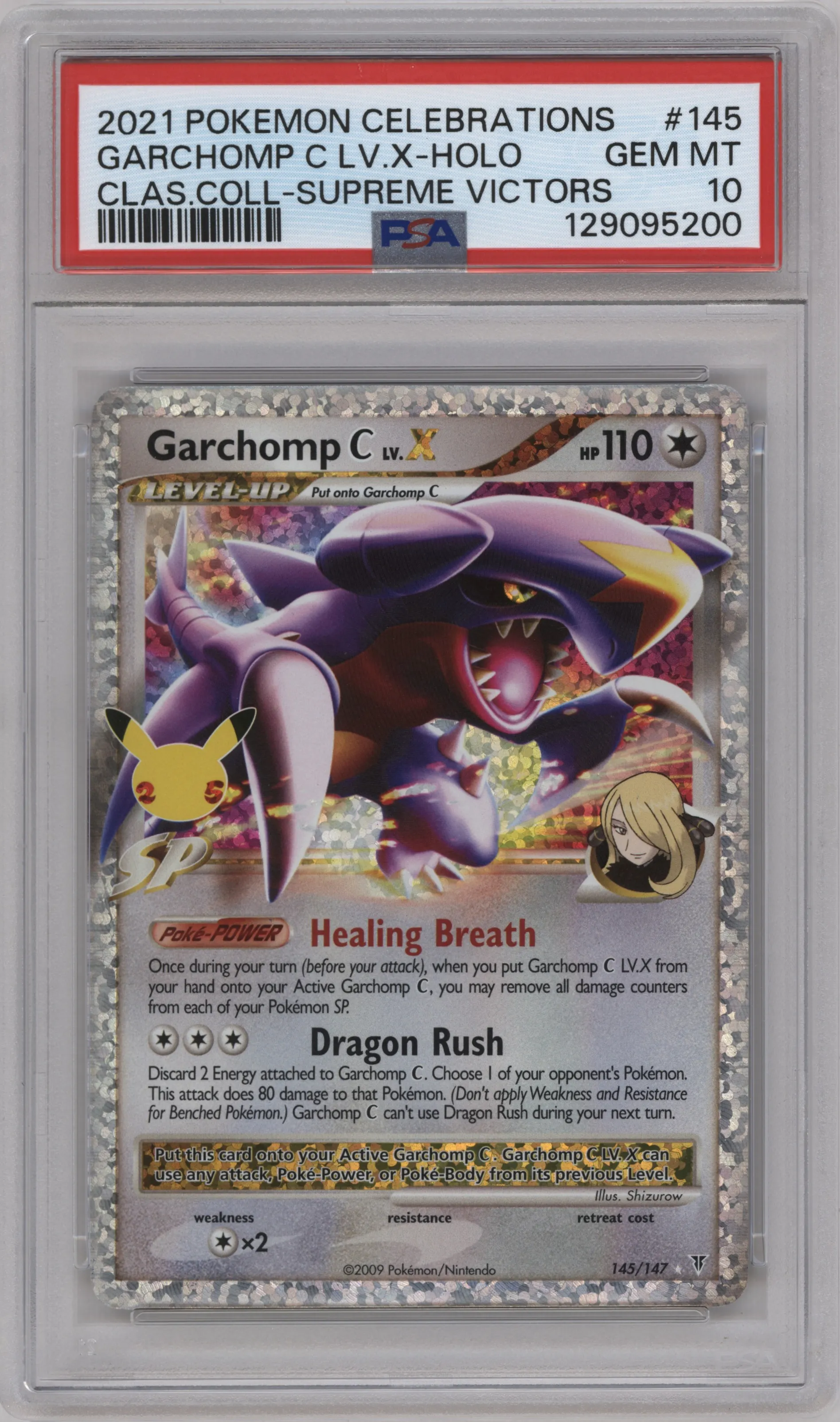 2021 Pokemon SWSH Celebrations CC Garchomp C LV. X Supreme Victors #145 PSA 10