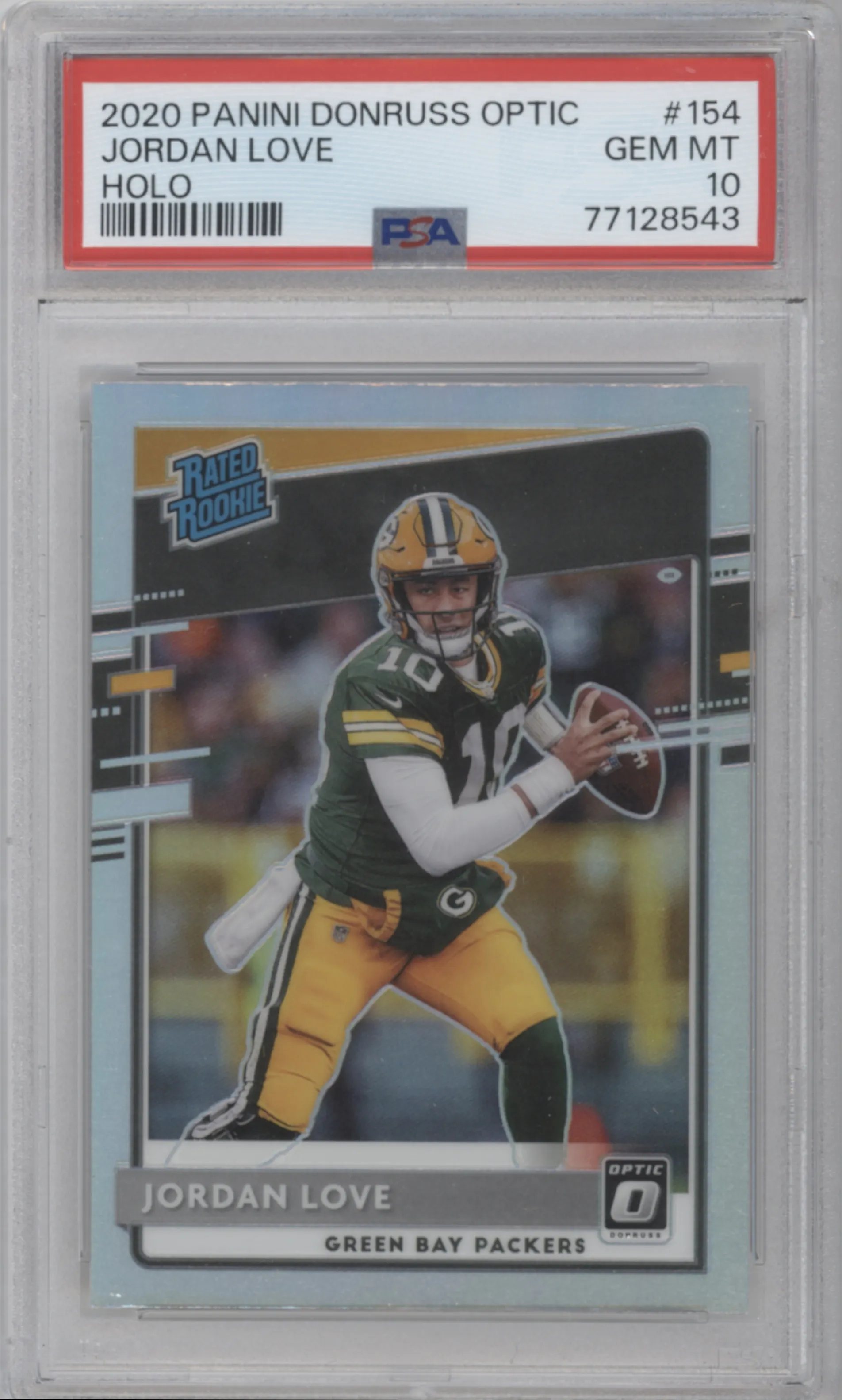 2020 Panini Donruss Optic Rated Rookie Jordan Love Holo PSA 10