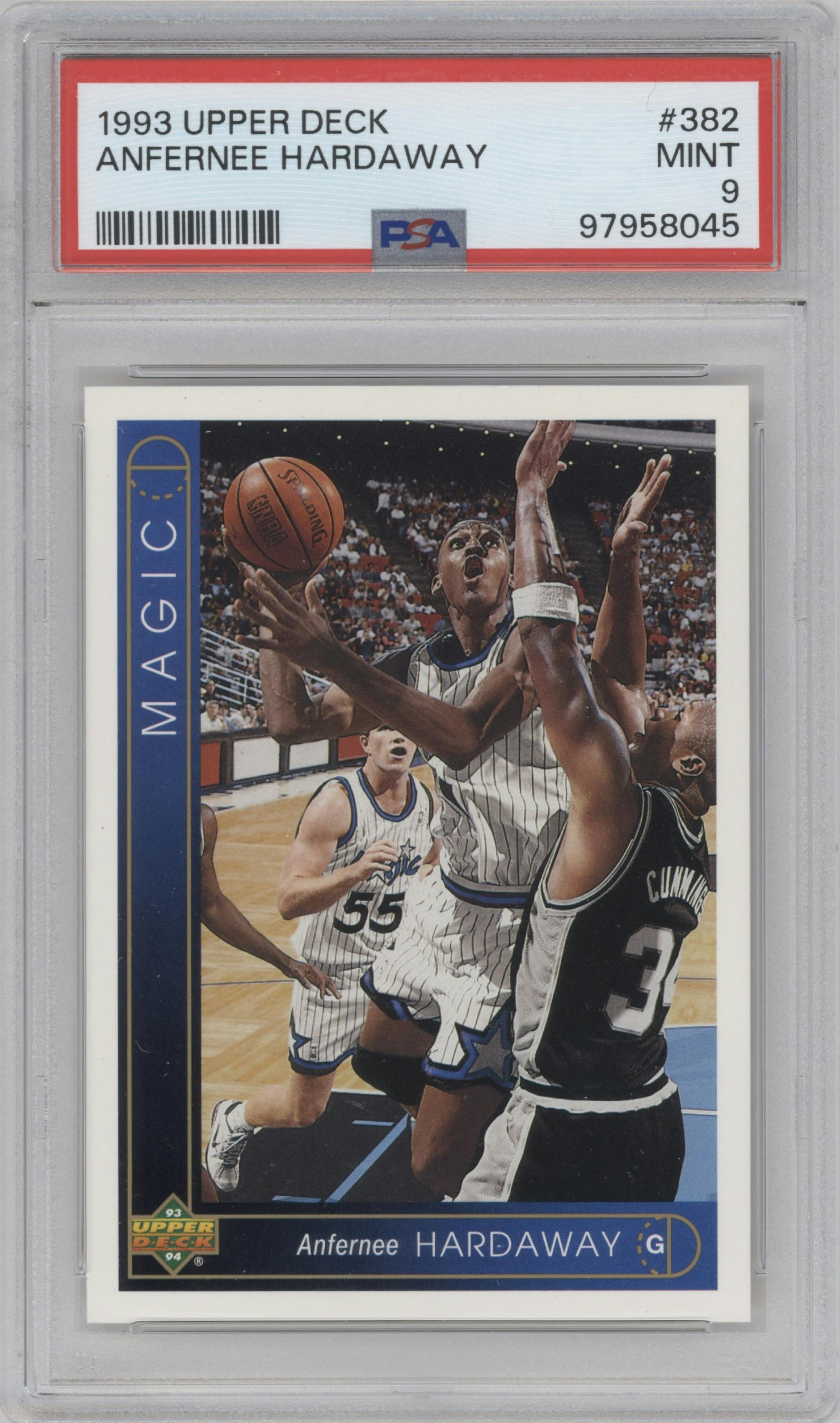 Anfernee Hardaway from the 1993-94 Upper Deck  set graded by PSA and given an overall grade of 9.
