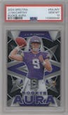 J.J. McCarthy from the 2024 Panini Spectra set graded by PSA and given an overall grade of 10.