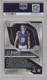 J.J. McCarthy from the 2024 Panini Prizm set graded by PSA and given an overall grade of 10.