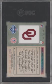 Jalen Hurts from the 2020 Panini Prestige set graded by SGC and given an overall grade of 10.