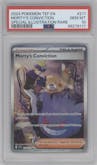 Morty's Conviction from the 2024 Pokemon SV set graded by PSA and given an overall grade of 10.