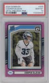 Cooper DeJean from the 2024 Donruss set featuring a Pink parallel graded by PSA and given an overall grade of 10.