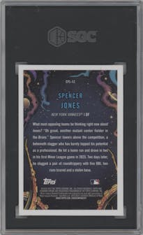 Spencer Jones from the 2023 Bowman Chrome set graded by SGC and given an overall grade of 9.5.