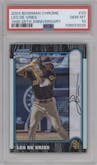 Leo De Vries  from the 2024 Bowman Chrome set graded by PSA and given an overall grade of 10.