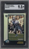 Charles Woodson from the 1998 Bowman Chrome set featuring a Refractor parallel graded by SGC and given an overall grade of 9.5.