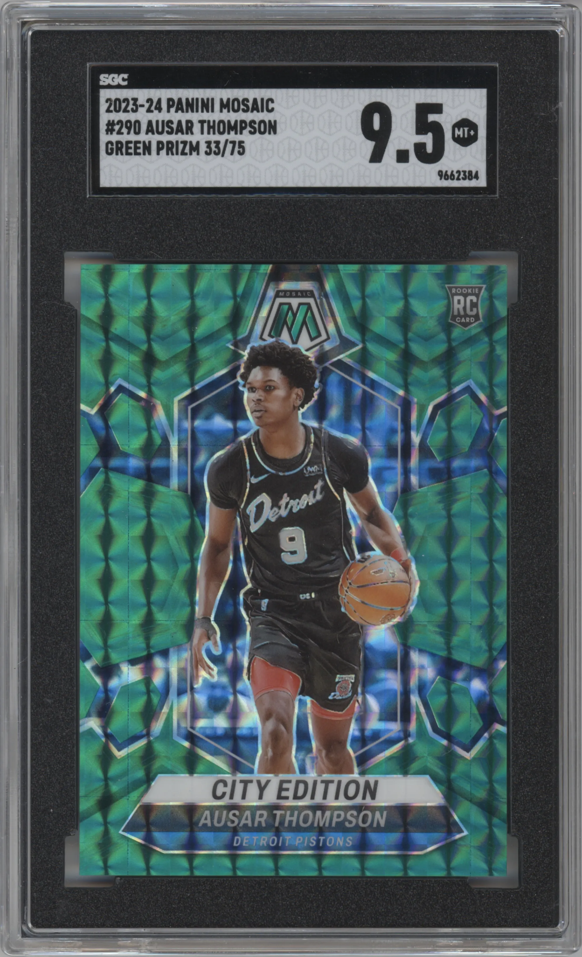 2023 Panini Mosaic City Edition Ausar Thompson Teal SGC 9.5