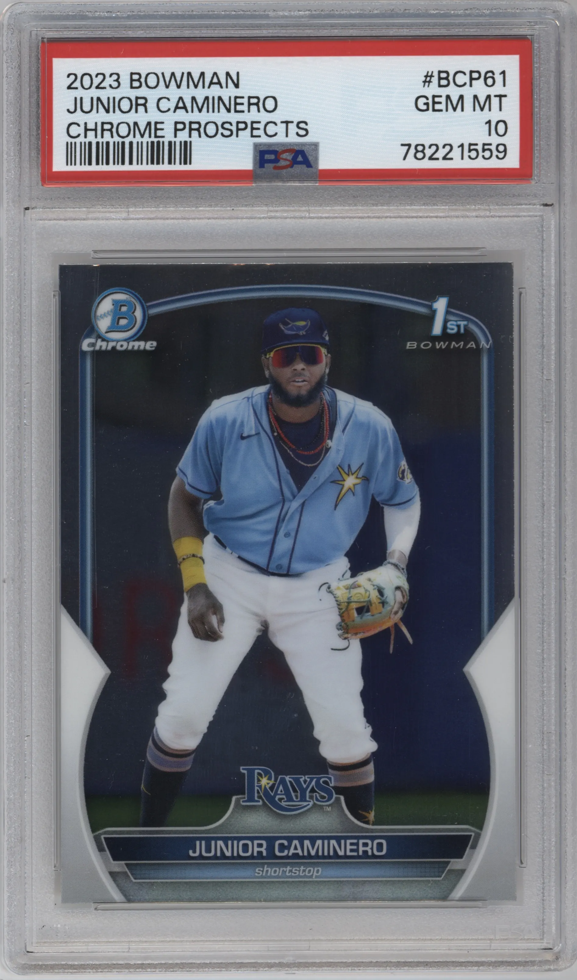 2023 Bowman Chr.Pros. Junior Caminero PSA 10