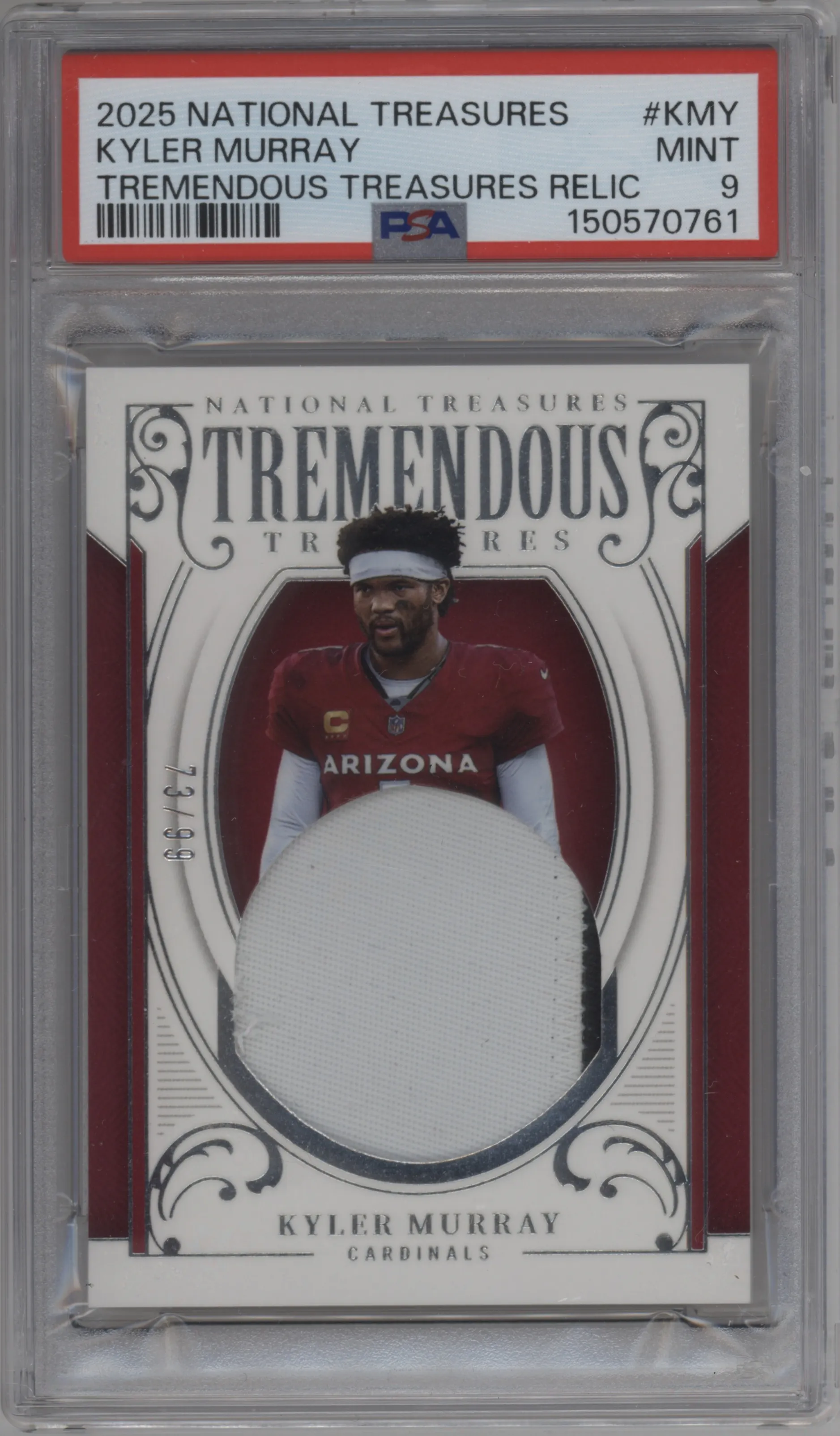 2025 Panini National Treasures Tremendous Treasures Kyler Murray #TT-KMY PSA 9