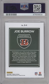 Joe Burrow from the 2023 Panini Donruss set graded by PSA and given an overall grade of 10.