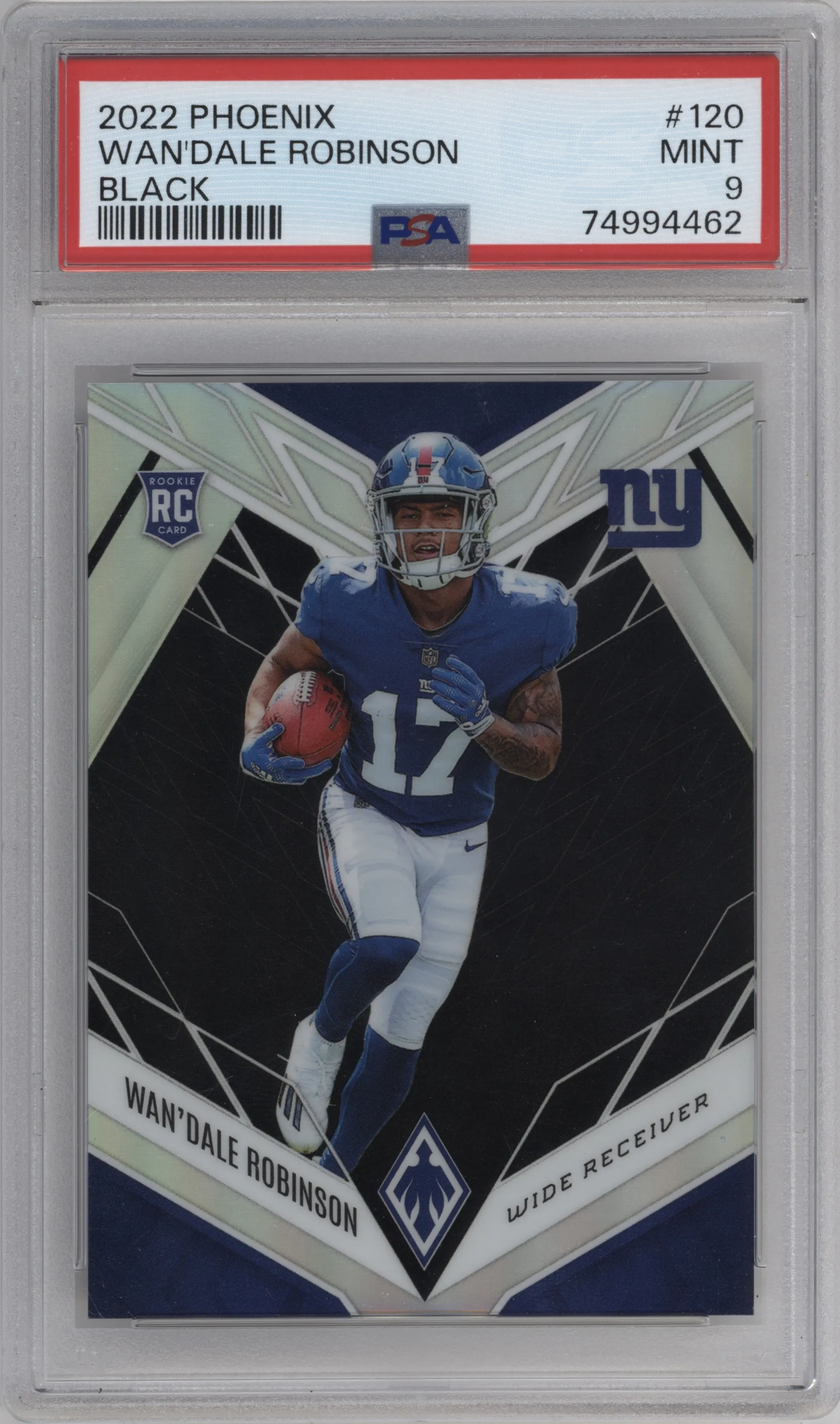 2022 Panini Phoenix Wan'Dale Robinson Black #120 PSA 9