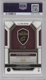 Evan Mobley from the 2022-23 Panini Prizm  set featuring a Mojo parallel graded by PSA and given an overall grade of 9.
