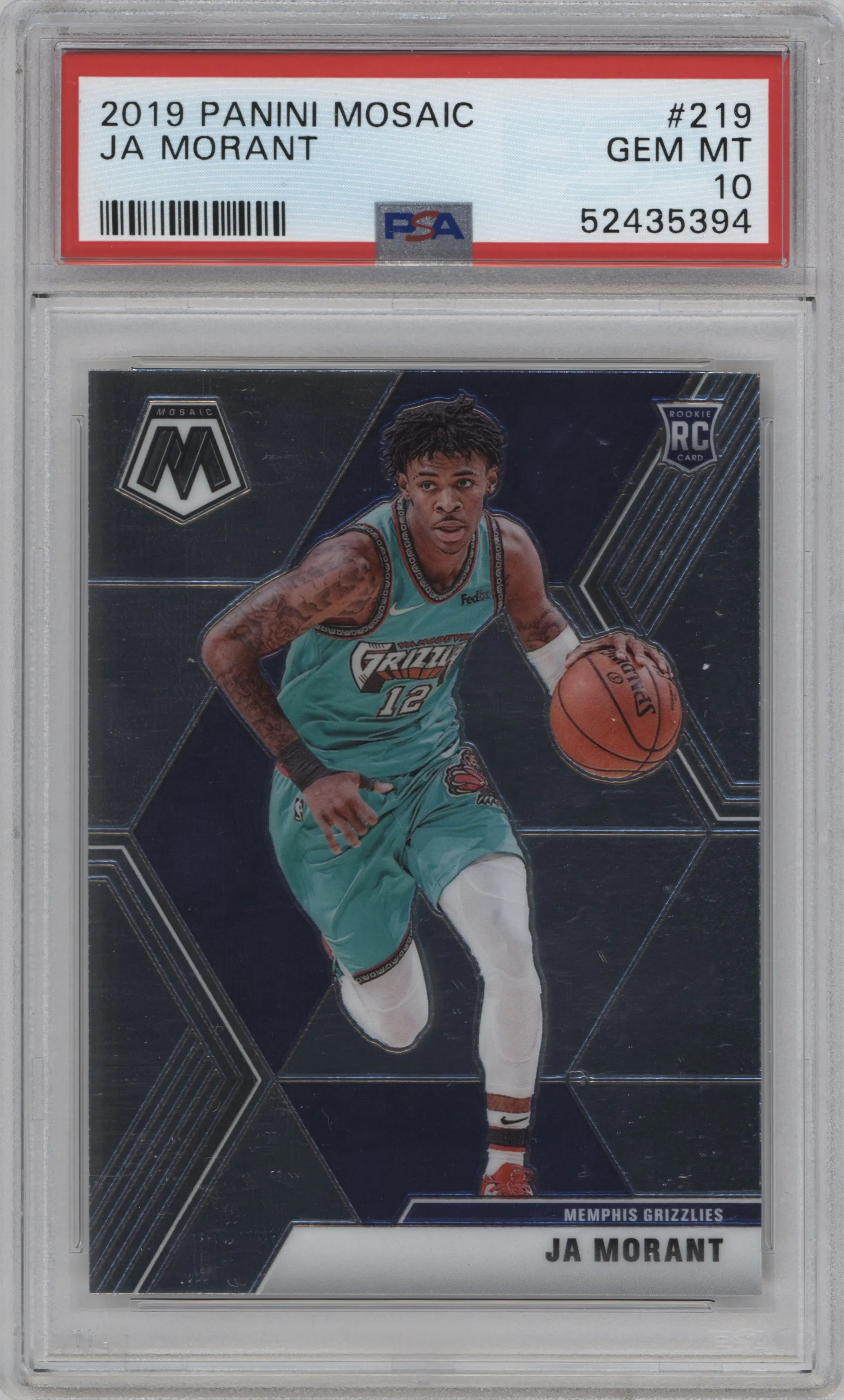 2019 Panini Mosaic Ja Morant PSA 10