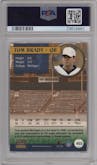 Tom Brady from the 2000 Pacific set graded by PSA and given an overall grade of 7.