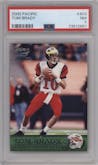 Tom Brady from the 2000 Pacific set graded by PSA and given an overall grade of 7.