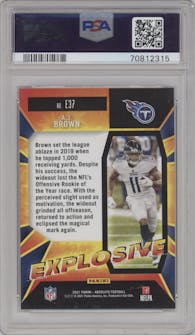 A.J. Brown from the 2021 Panini Absolute set graded by PSA and given an overall grade of 9.