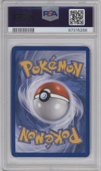 Gengar LV.X from the 2009 Pokemon Platinum set graded by PSA and given an overall grade of 8.