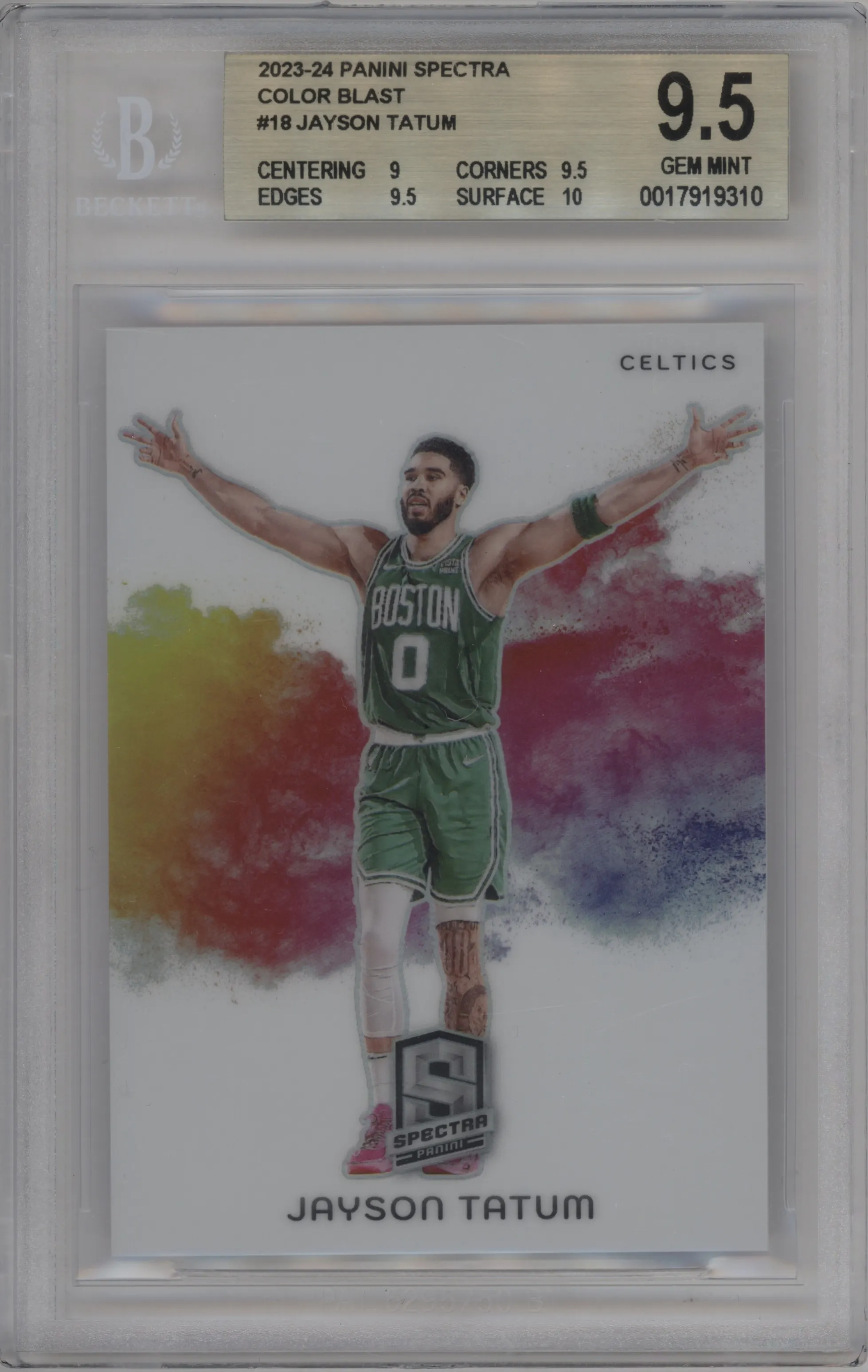 2023 Panini Spectra Color Blast Jayson Tatum #18 BGS 9.5