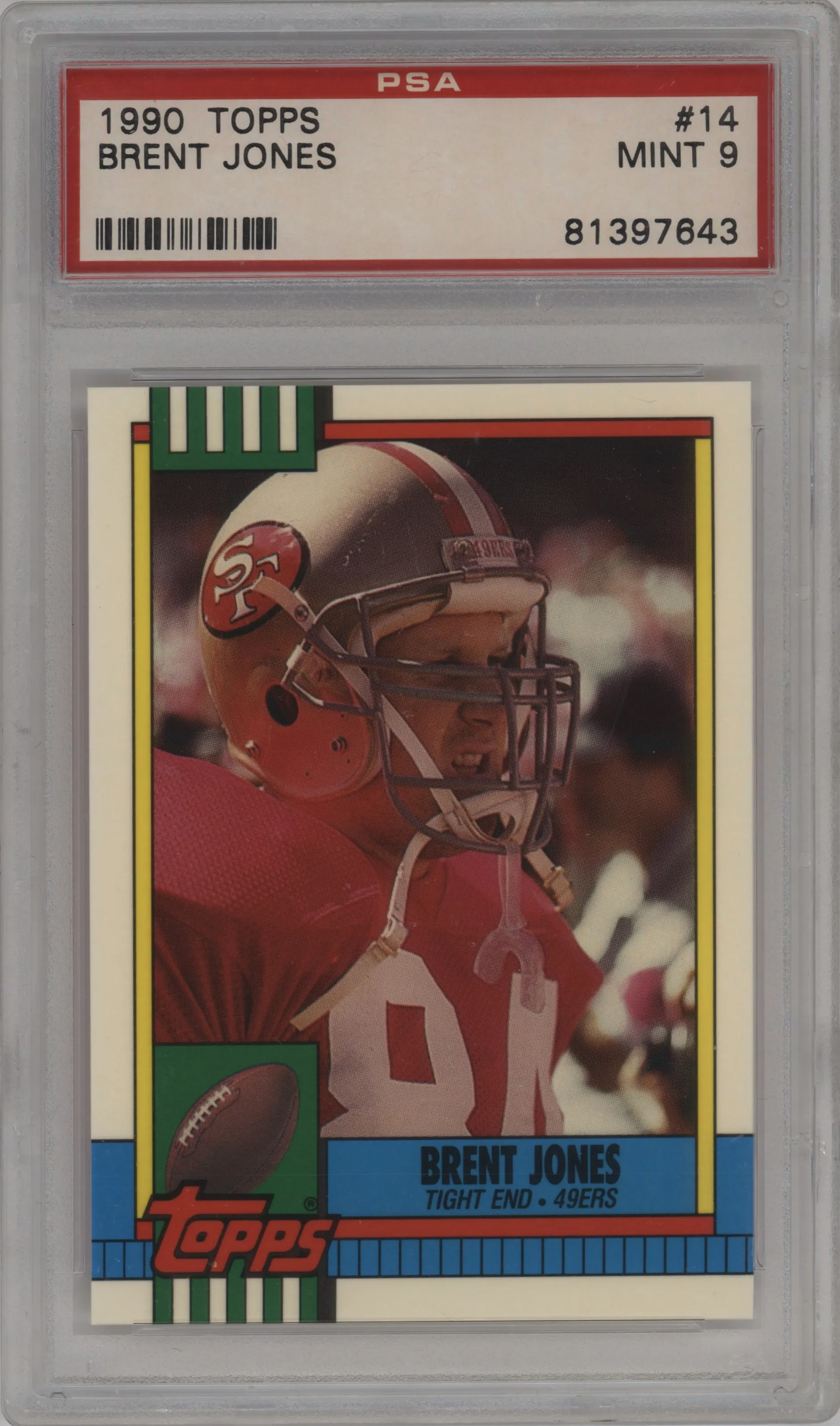 1990 Topps Brent Jones PSA 9