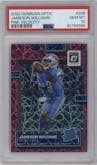 Jameson Williams from the 2022 Panini Donruss Optic set featuring a Pink Velocity parallel graded by PSA and given an overall grade of 10.