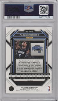 Paolo Banchero from the 2022-23 Panini Prizm  set featuring a Red Ice parallel graded by PSA and given an overall grade of 10.