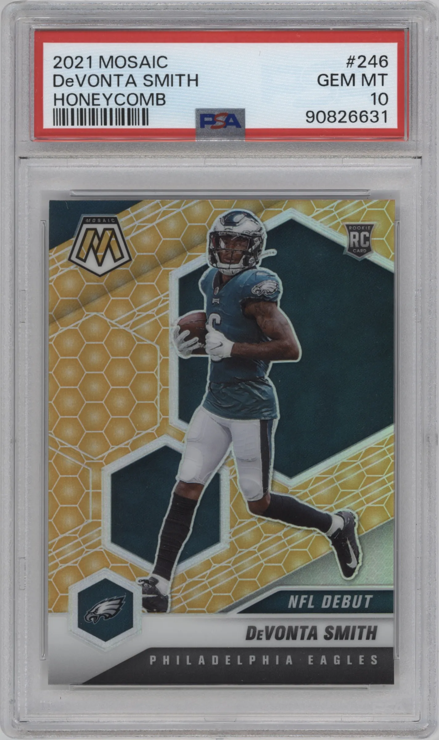 2021 Panini Mosaic DeVonta Smith Honeycomb #246 PSA 10