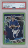 Tommy DeVito from the 2023 Donruss Optic set featuring a Lime Green parallel graded by PSA and given an overall grade of 10.
