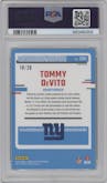 Tommy DeVito from the 2023 Donruss Optic set featuring a Lime Green parallel graded by PSA and given an overall grade of 10.
