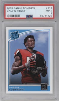 Calvin Ridley from the 2018 Panini Donruss set graded by PSA and given an overall grade of 9.
