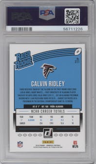 Calvin Ridley from the 2018 Panini Donruss set graded by PSA and given an overall grade of 9.
