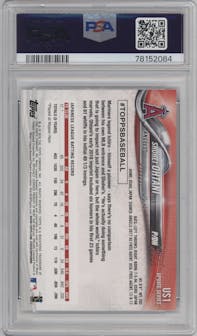 Shohei Ohtani from the 2018 Topps Update set featuring a Rainbow Foil parallel graded by PSA and given an overall grade of 10.