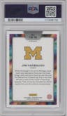 Jim Harbaugh from the 2024 Panini Prizm Draft Picks set graded by PSA and given an overall grade of 9.
