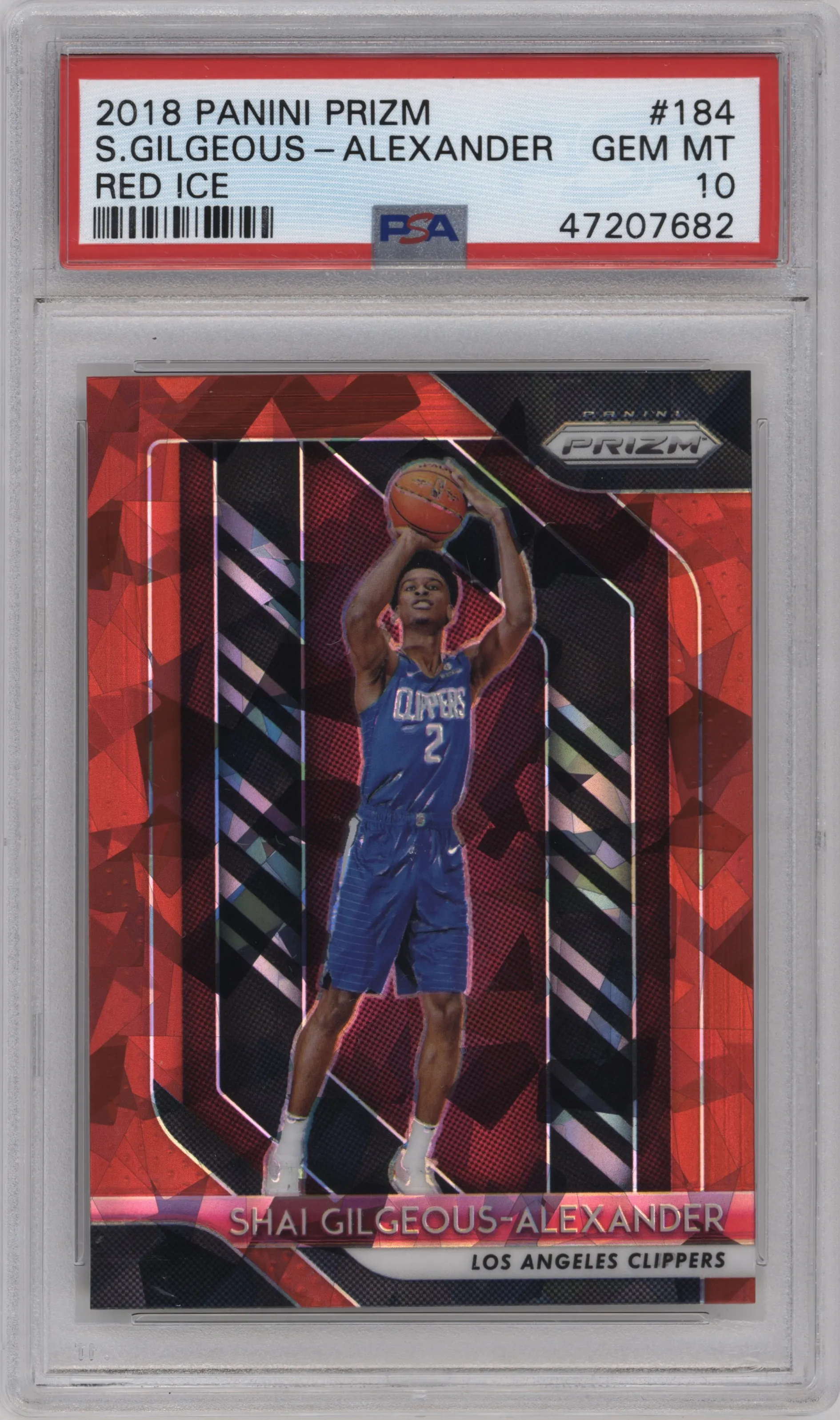 2018 Panini Prizm Shai Gilgeous-Alexander Red Ice #184 PSA 10