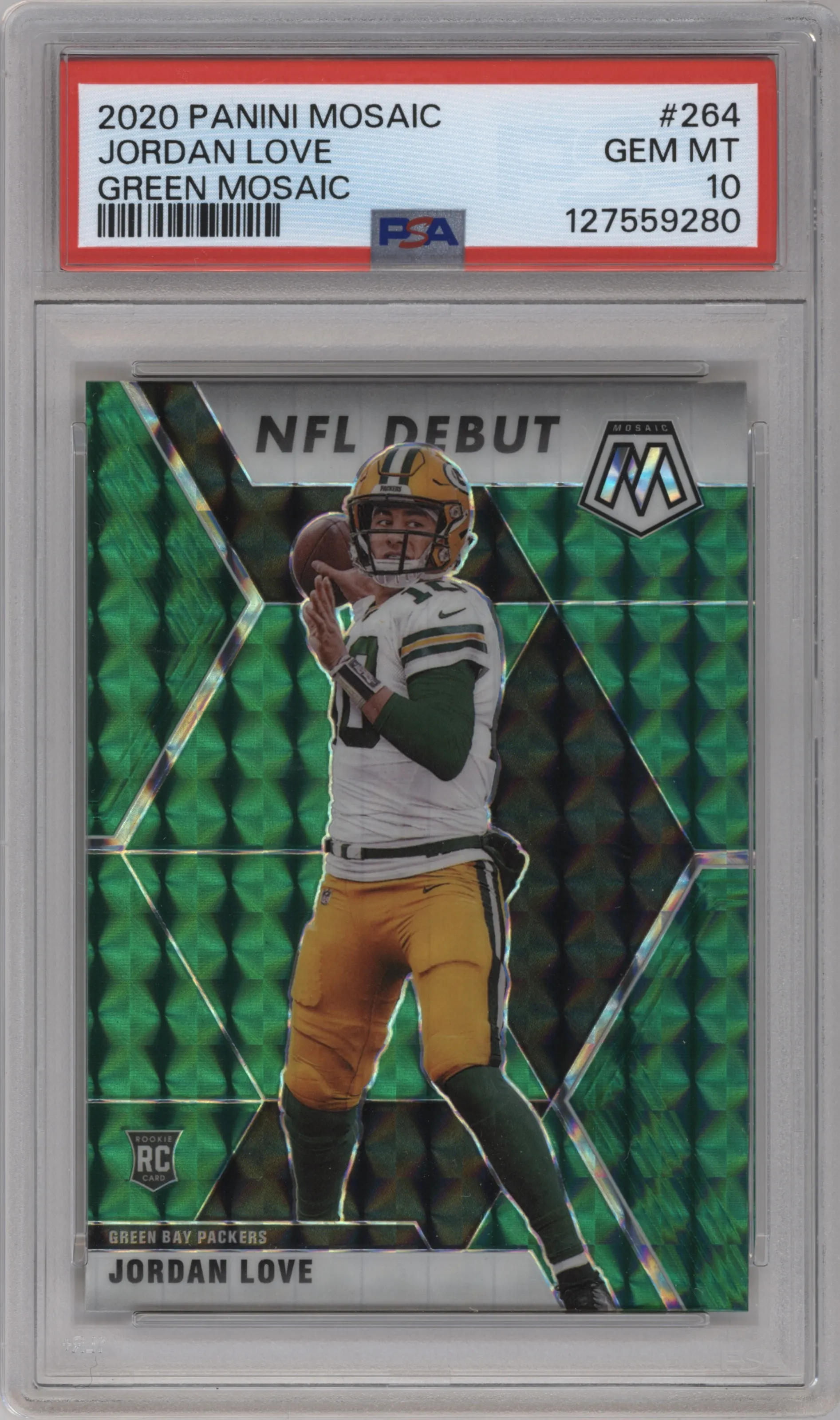 2020 Panini Mosaic Jordan Love Green Mosaic PSA 10