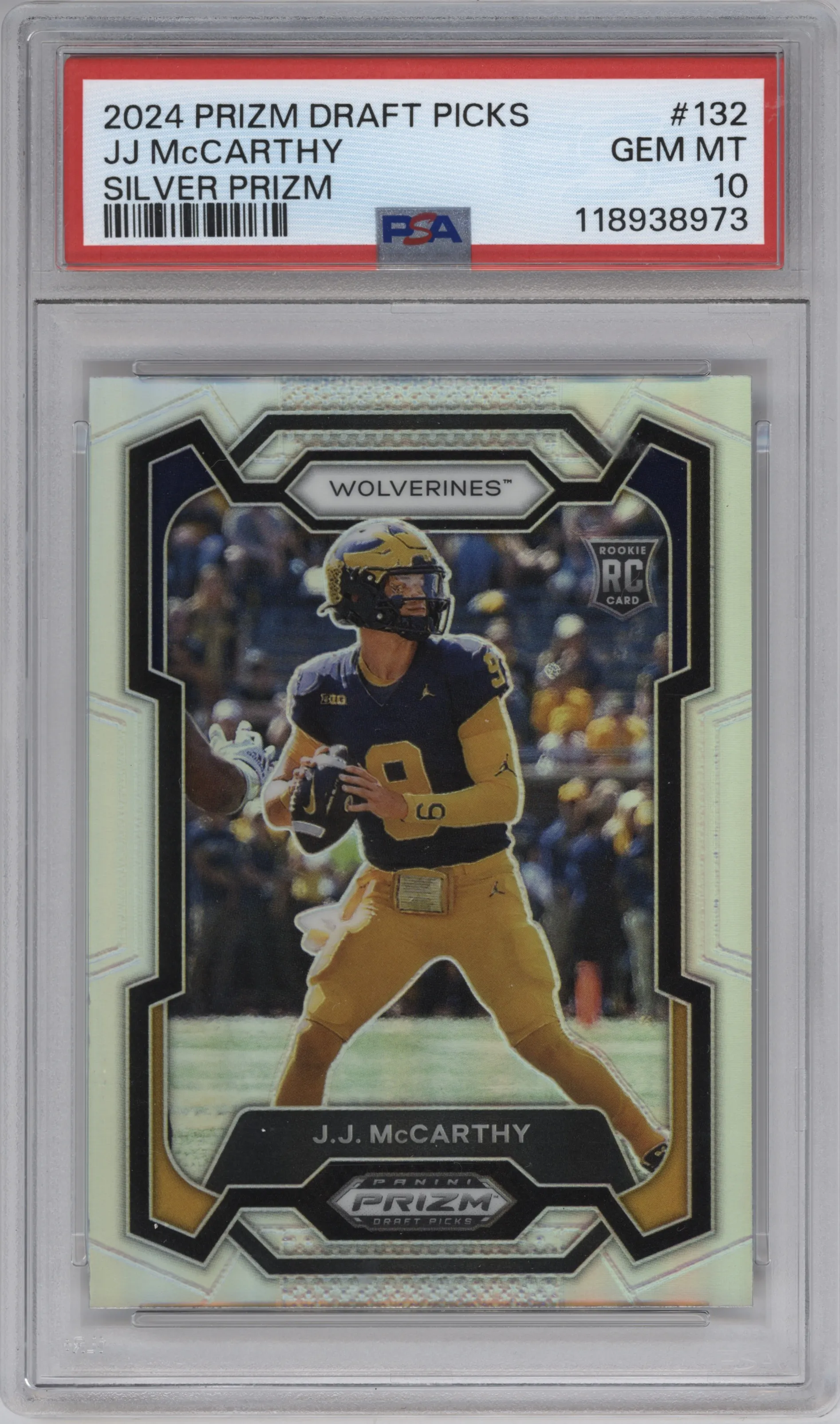 2024 Panini Prizm Draft Picks J.J. McCarthy Silver Prizm PSA 10