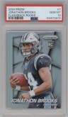Jonathan Brooks from the 2024 Panini Prizm set graded by PSA and given an overall grade of 10.
