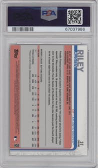 Austin Riley from the 2019 Topps Chrome Update set graded by PSA and given an overall grade of 10.