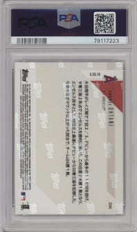 Shohei Ohtani from the 2018 Topps Now set graded by PSA and given an overall grade of 10.